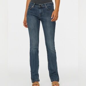 Urbane Blue Straight Leg Jeans Classic Denim -Zipper Ankles